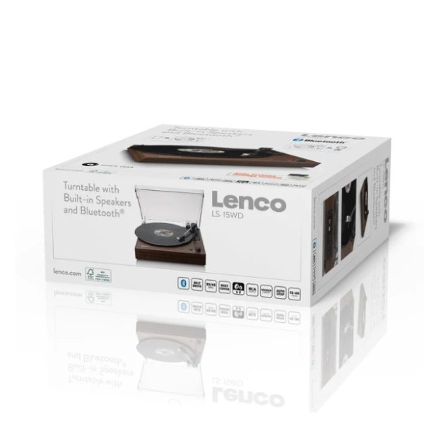 LENCO LS-15WD - Bluetooth'lu® pikap, iki dahili hoparlör ve AT3600L kartuşu - Ahşap rengi - Görsel 3