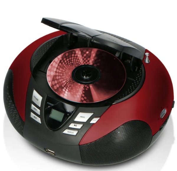 LENCO SCD-37 USB Kırmızı - Taşınabilir FM Radyo CD ve USB oynatıcı - Kırmızı - Görsel 4
