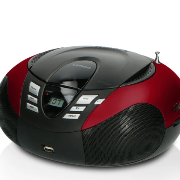 LENCO SCD-37 USB Kırmızı - Taşınabilir FM Radyo CD ve USB oynatıcı - Kırmızı