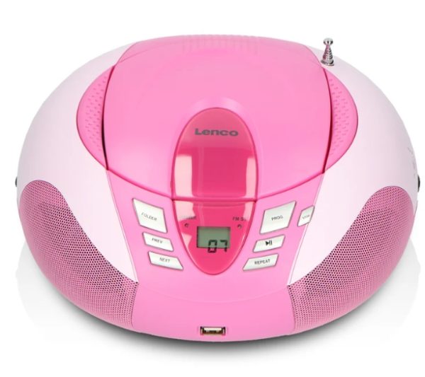 LENCO SCD-37 USB Pembe - Taşınabilir FM Radyo CD ve USB çalar - Pembe - Görsel 10