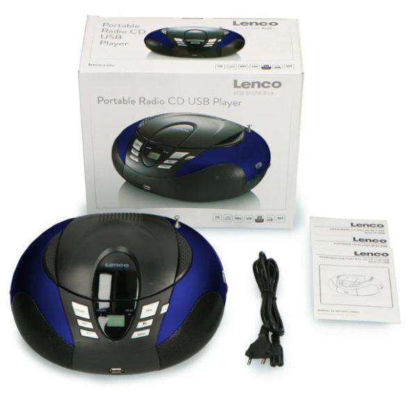 LENCO SCD-37 USB Mavi - Taşınabilir FM Radyo CD'si ve USB oynatıcı - Mavi - Görsel 3