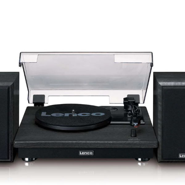 ENCO LS-100BK Bluetoothlu - 2 harici hoparlörlü pikap - Siyah