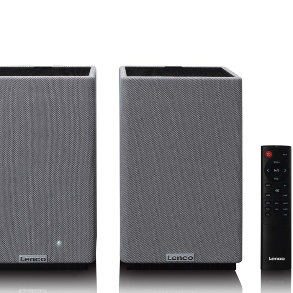 Lenco SPB-240BKGY - HiFi Stereo Bluetooth® Hoparlör Çifti - Şık tasarımda güçlü ses - Siyah/Gri