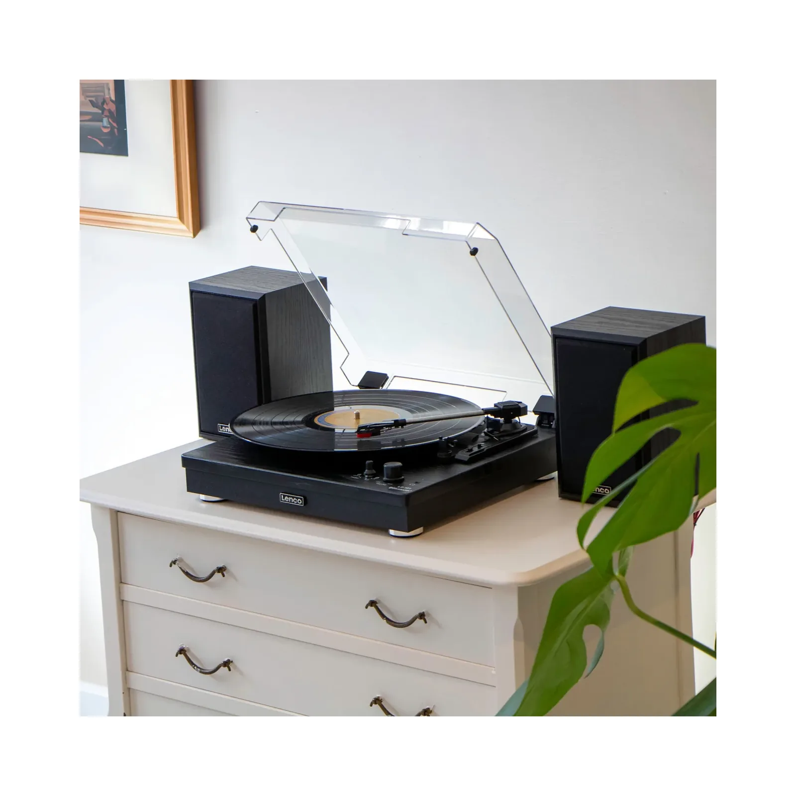 ENCO LS-100BK Bluetoothlu - 2 harici hoparlörlü pikap