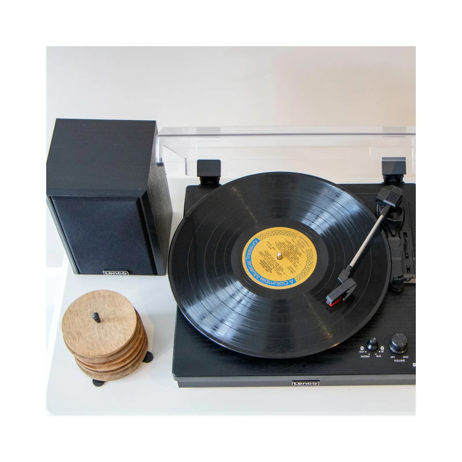 ENCO LS-100BK Bluetoothlu - 2 harici hoparlörlü pikap