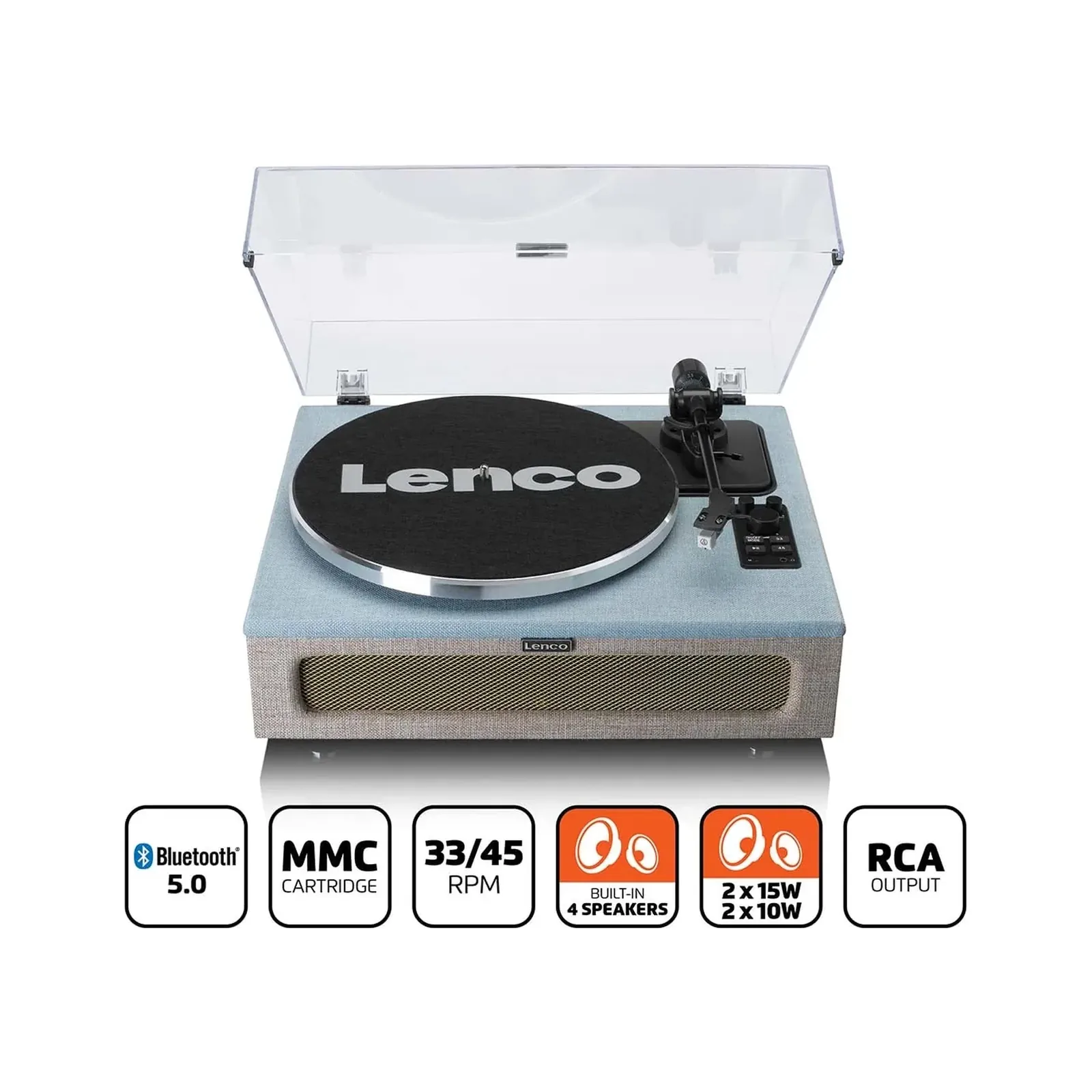 Lenco LS-440 Hoparlörlü Plak Çalar – Mavi/Taupe - Görsel 2