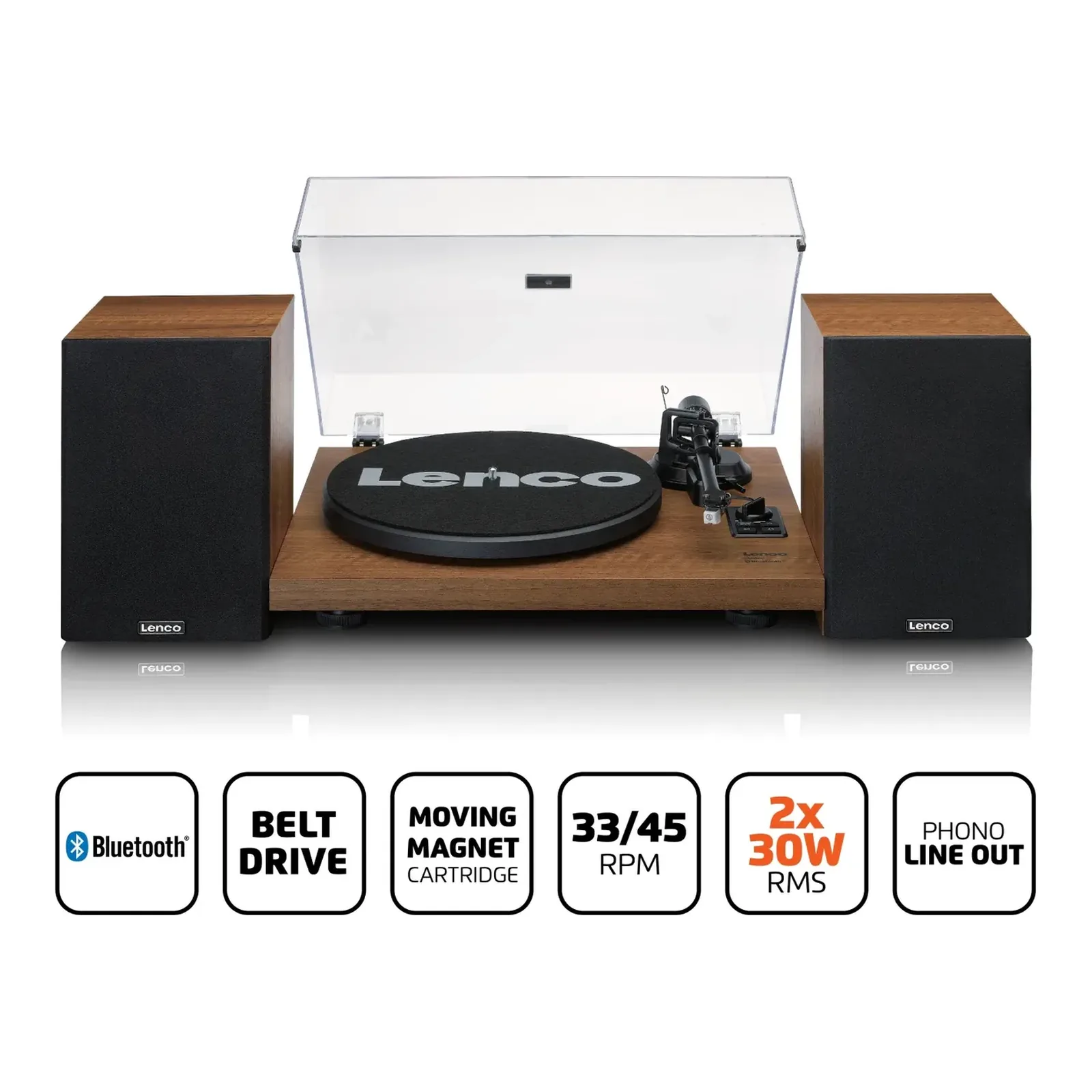 Lenco LS-480 Hoparlörlü Plak Çalar – Ahşap - Görsel 2
