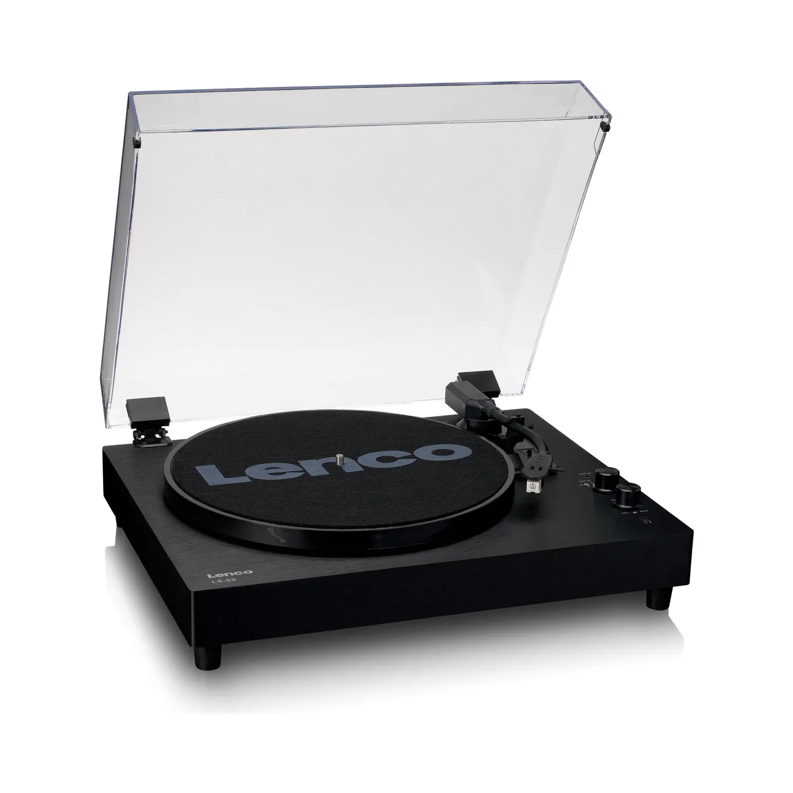 LENCO LS-60BK AHŞAP KASA USB BAĞLANTILI AT-3600 AUDIO TECHNICA İĞNE, PLASTİK KAPAKLI, BLUETOOTH IN/OUT