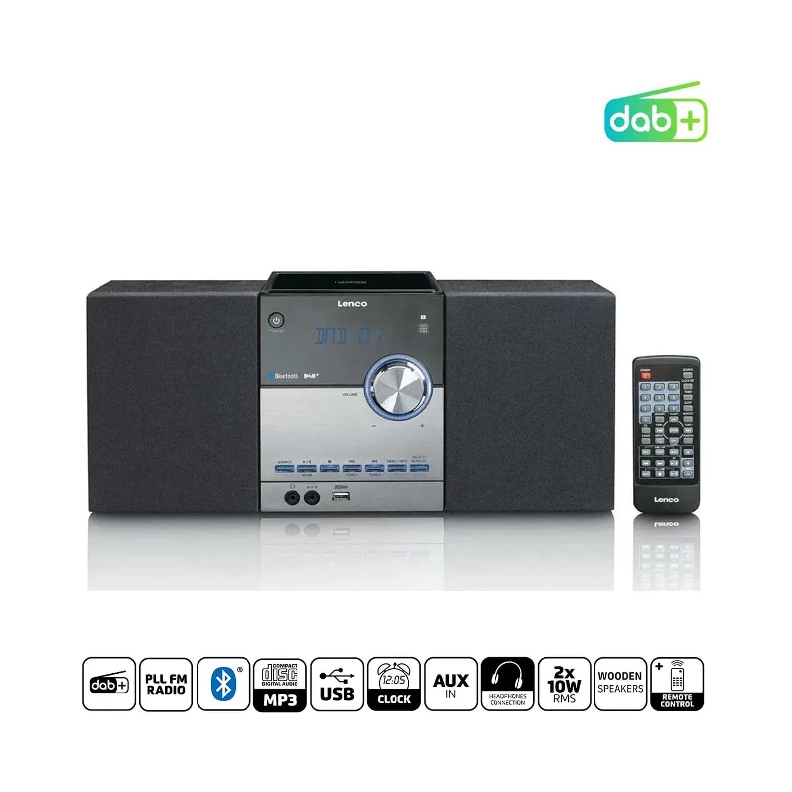 LENCO MC-150 Stereo, DAB+ FM, CD, Bluetooth® ve USB oynatıcı özellikli