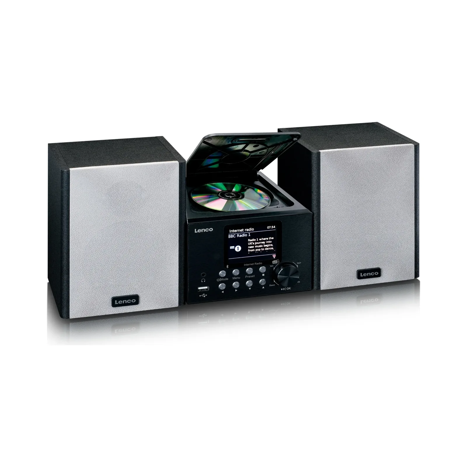 LENCO MC-250BK - Akıllı Radyo, CD/USB oynatıcı, internet, DAB+, Bluetooth® özellikli mikro set