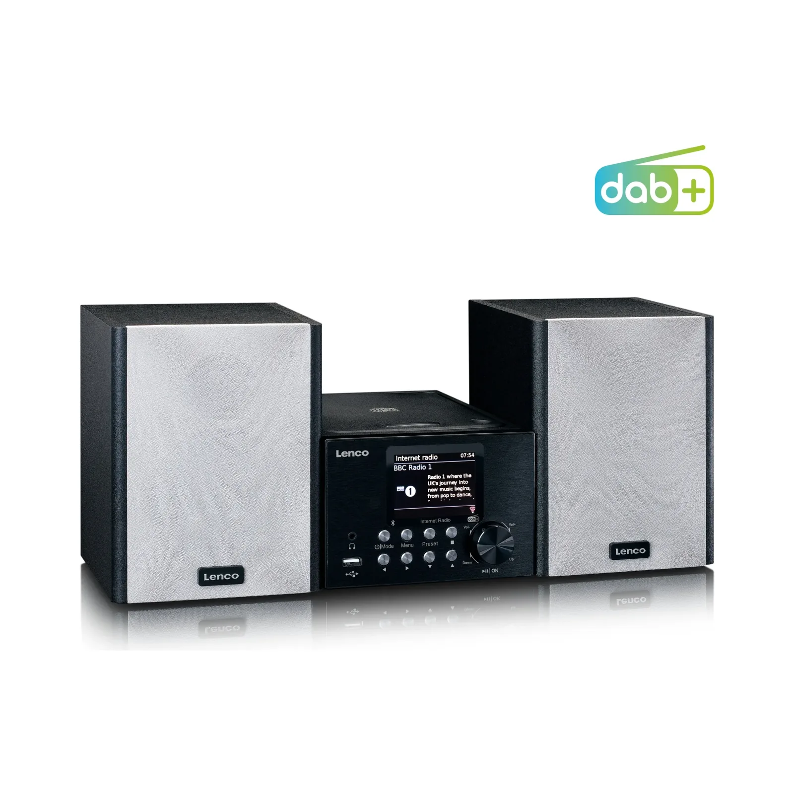 LENCO MC-250BK - Akıllı Radyo, CD/USB oynatıcı, internet, DAB+, Bluetooth® özellikli mikro set