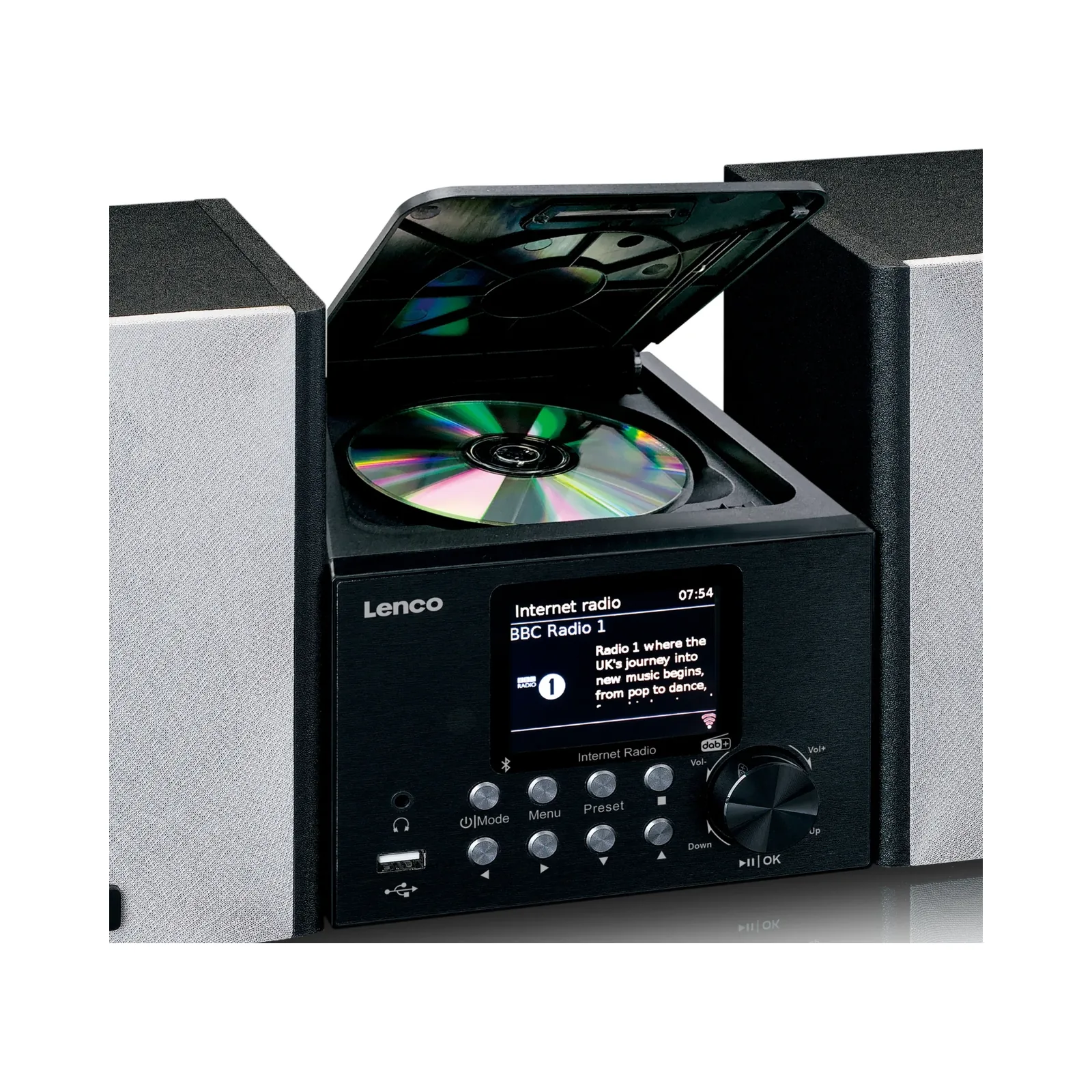 LENCO MC-250BK - Akıllı Radyo, CD/USB oynatıcı, internet, DAB+, Bluetooth® özellikli mikro set