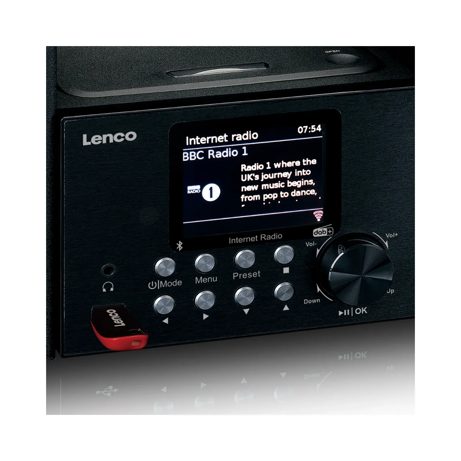 LENCO MC-250BK - Akıllı Radyo, CD/USB oynatıcı, internet, DAB+, Bluetooth® özellikli mikro set