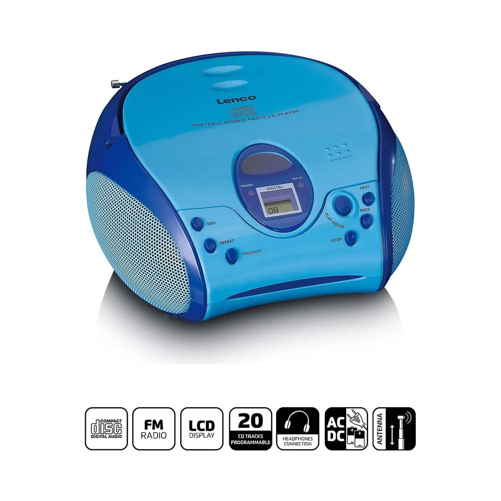 LENCO SCD-24BU kids - CD çalarlı taşınabilir stereo FM radyo