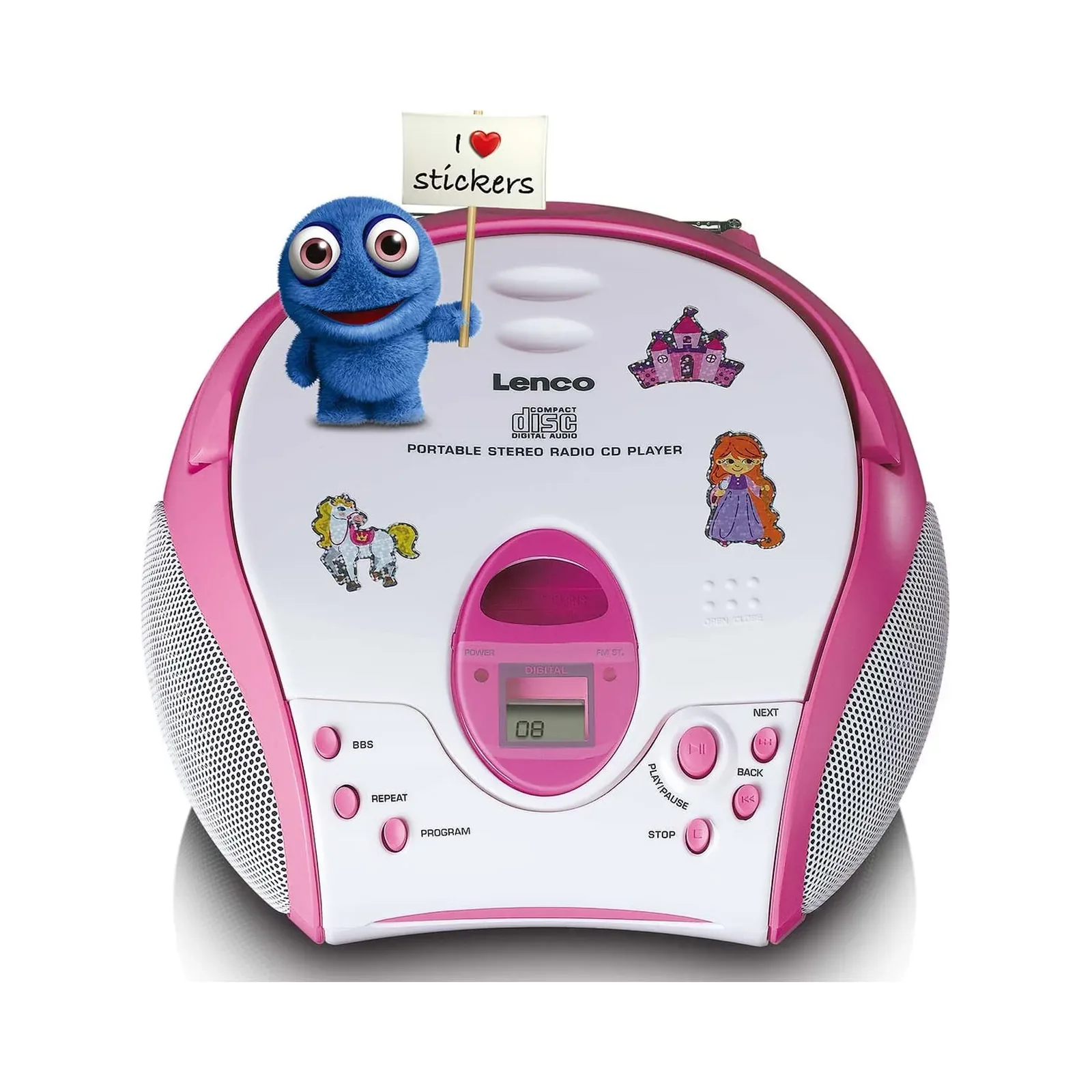 LENCO SCD-24PK kids - CD çalarlı taşınabilir stereo FM radyo