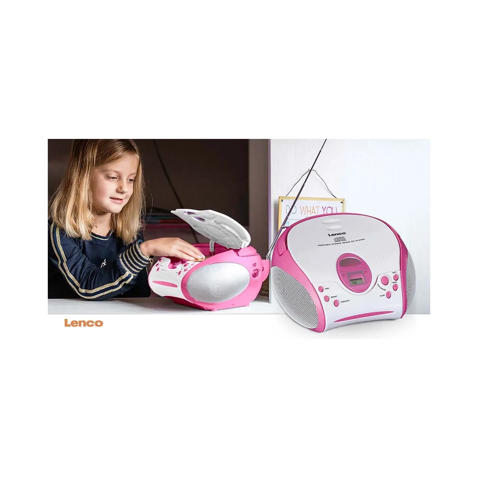 LENCO SCD-24PK kids - CD çalarlı taşınabilir stereo FM radyo
