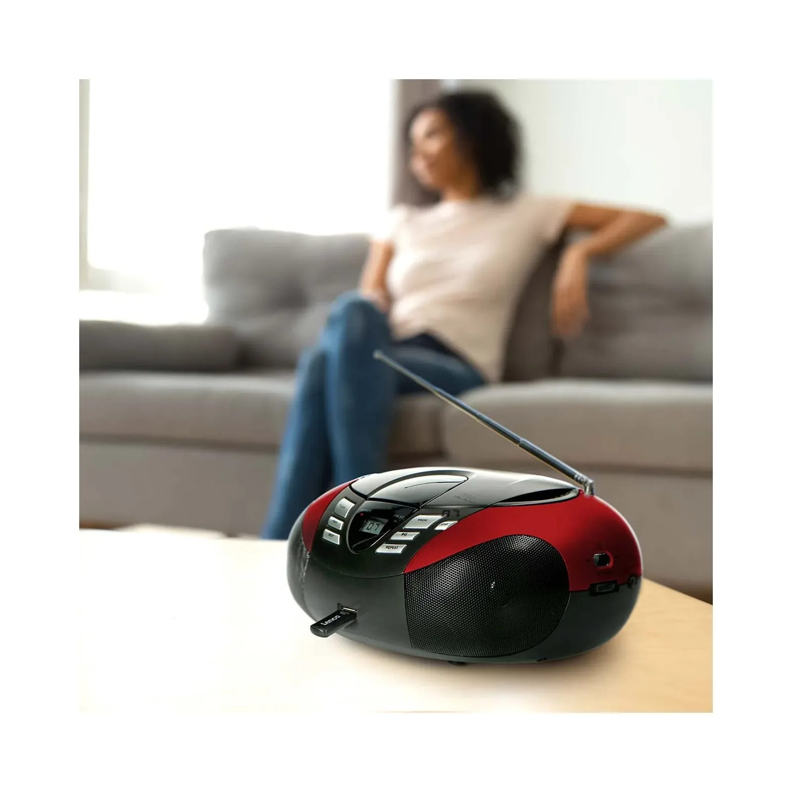 LENCO SCD-37 USB Mavi - Taşınabilir FM Radyo CD'si ve USB oynatıcı