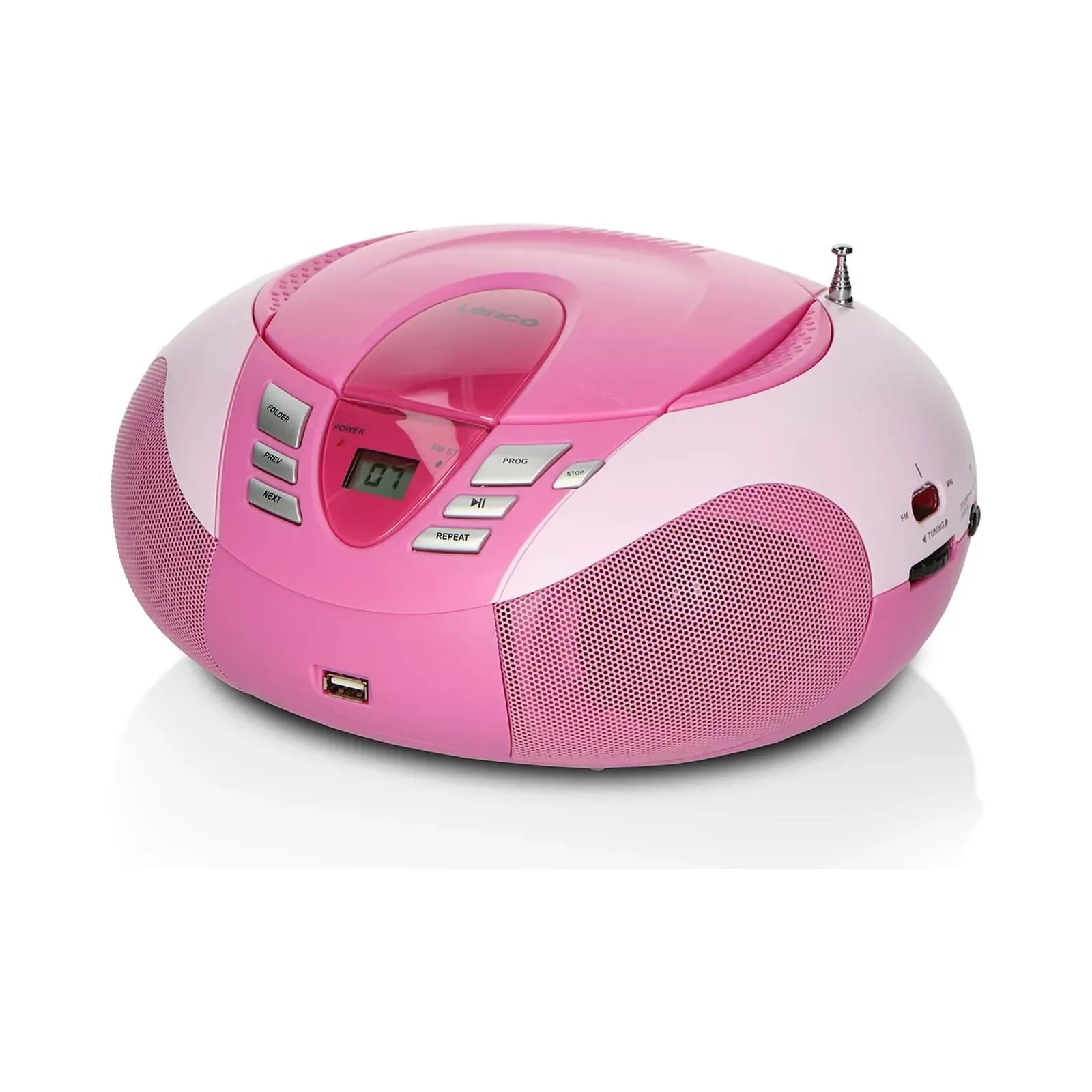LENCO SCD-37 USB Pembe - Taşınabilir FM Radyo CD ve USB çalar