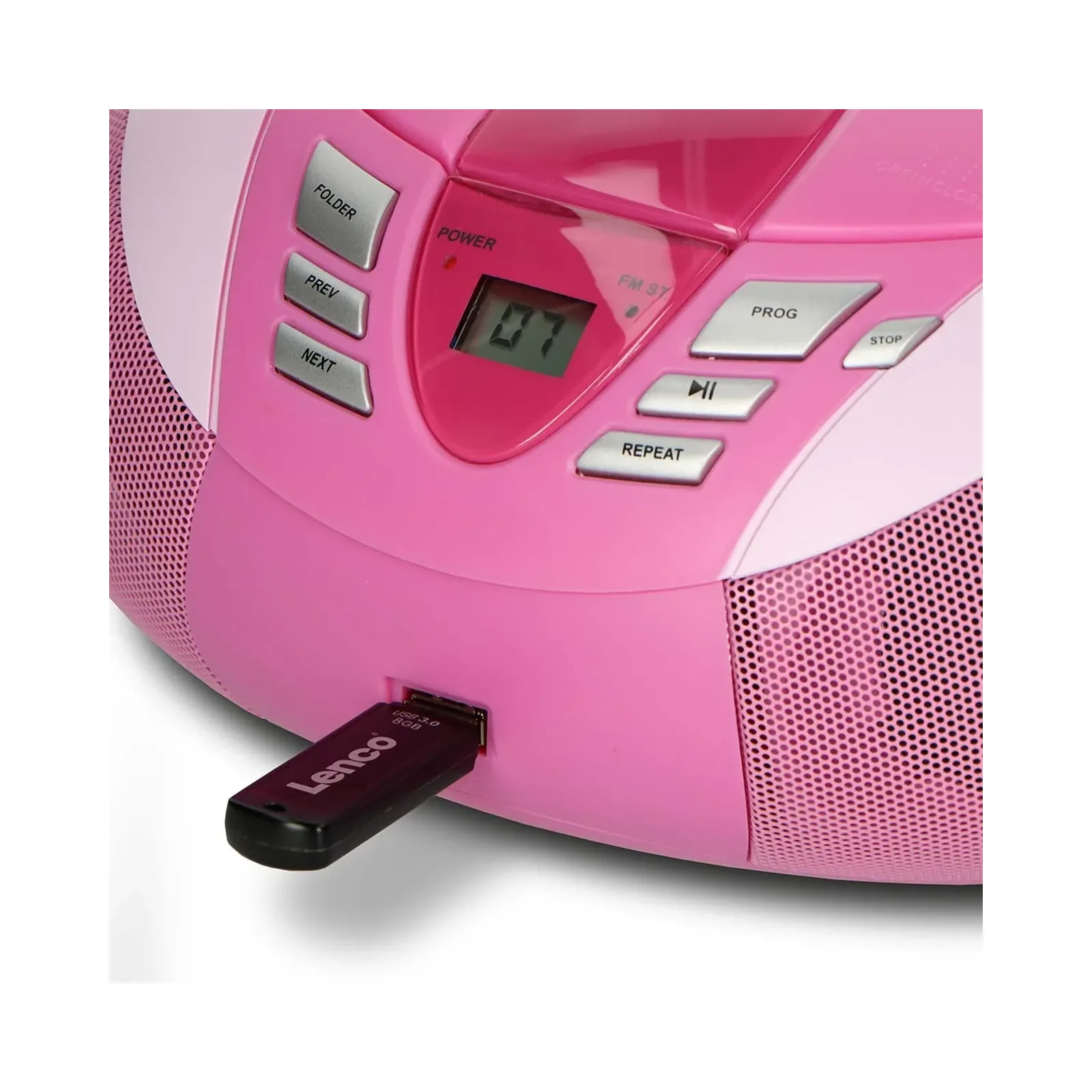 LENCO SCD-37 USB Pembe - Taşınabilir FM Radyo CD ve USB çalar