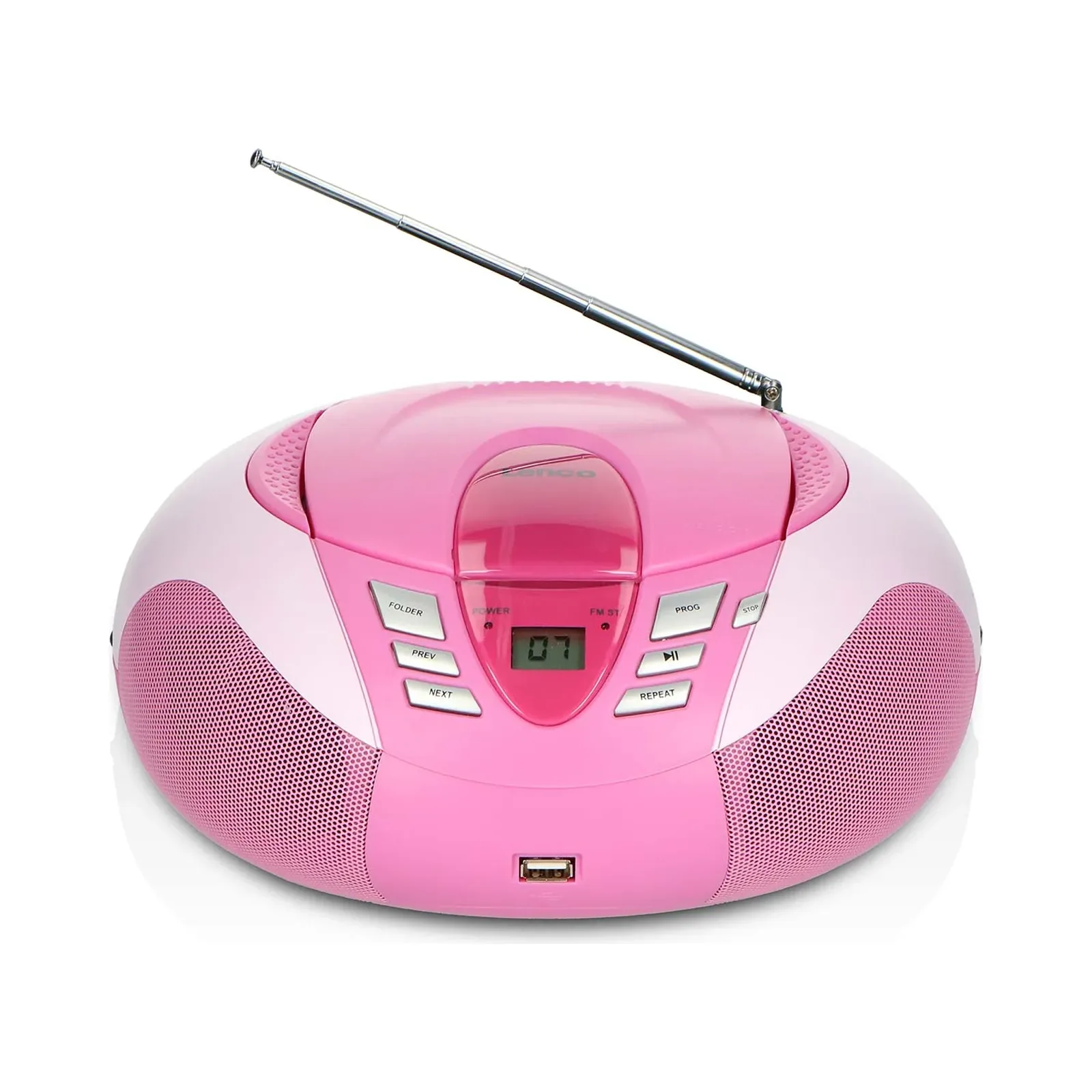 LENCO SCD-37 USB Pembe - Taşınabilir FM Radyo CD ve USB çalar