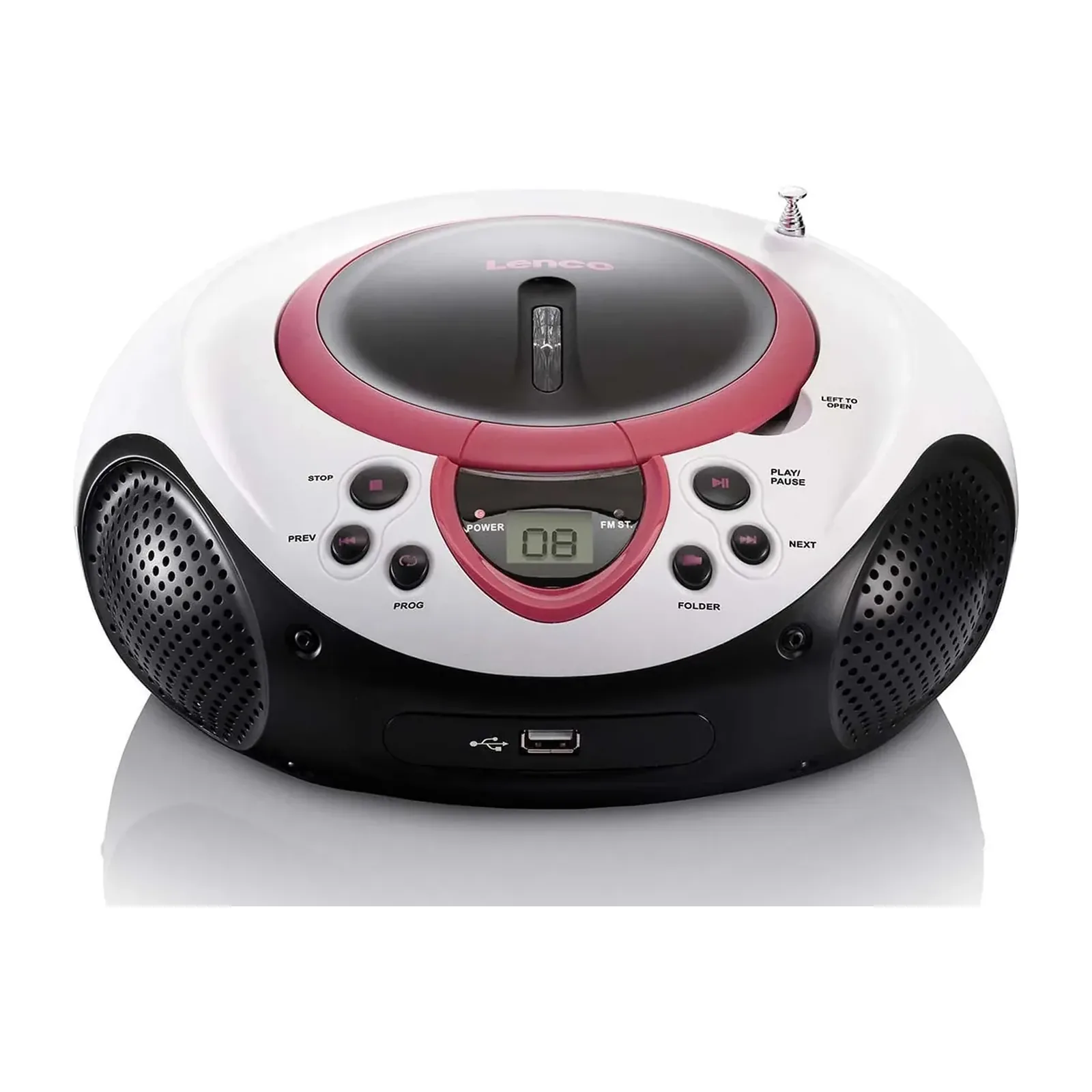 Lenco SCD-38 CD Çalar – Pembe/Beyaz