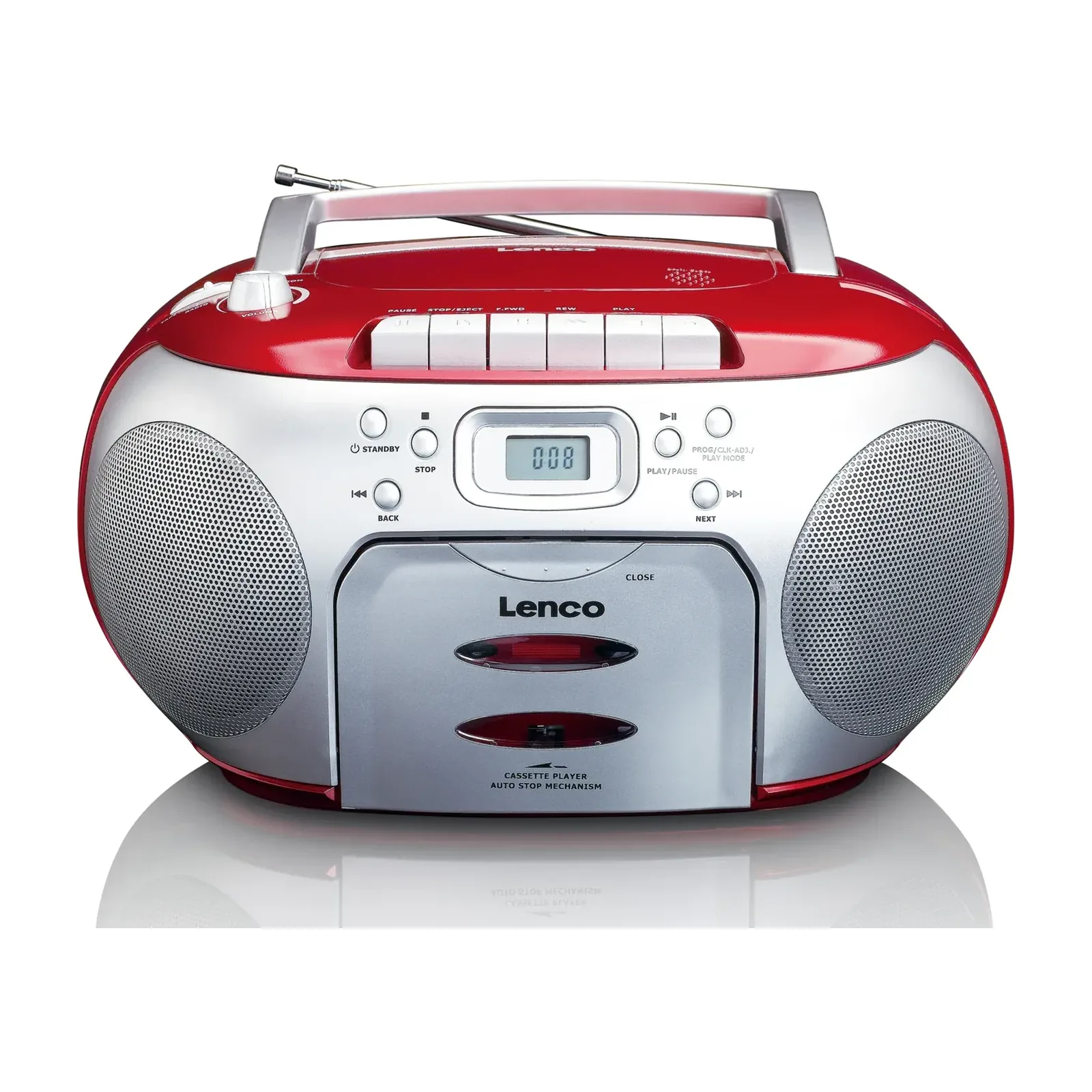 Lenco SCD-410 CD Çalar – Kırmızı-Gümüş