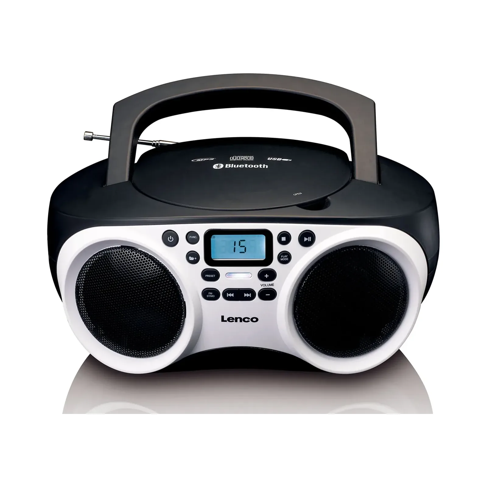 Lenco SCD-501 Bluetooth CD Çalar – Siyah-Beyaz