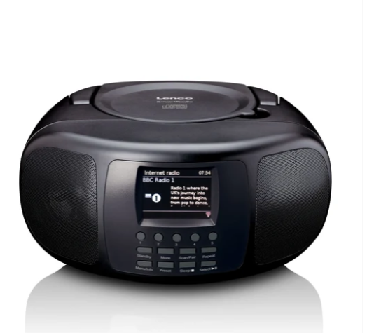 LENCO SCD-6000BK - DAB+/FM, Bluetooth®, CD çalar ve geniş renkli LCD ekranlı taşınabilir internet radyosu - Siyah