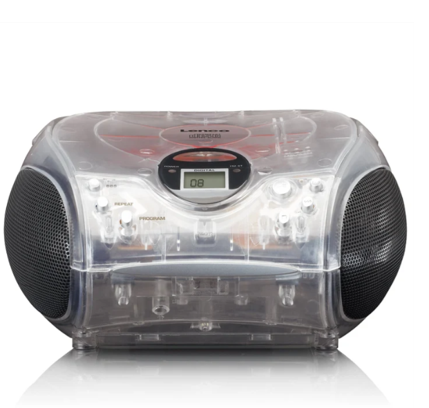 LENCO SCD-24TR - Taşınabilir stereo FM radyo ve CD çalar - Şeffaf - Görsel 5