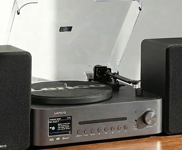LENCO MC-760BK - Pikap ve Hoparlörlü Hi-Fi Stereo Sistem - İnternet radyosu, DAB+, FM, Bluetooth®, CD/MP3 çalar - Siyah