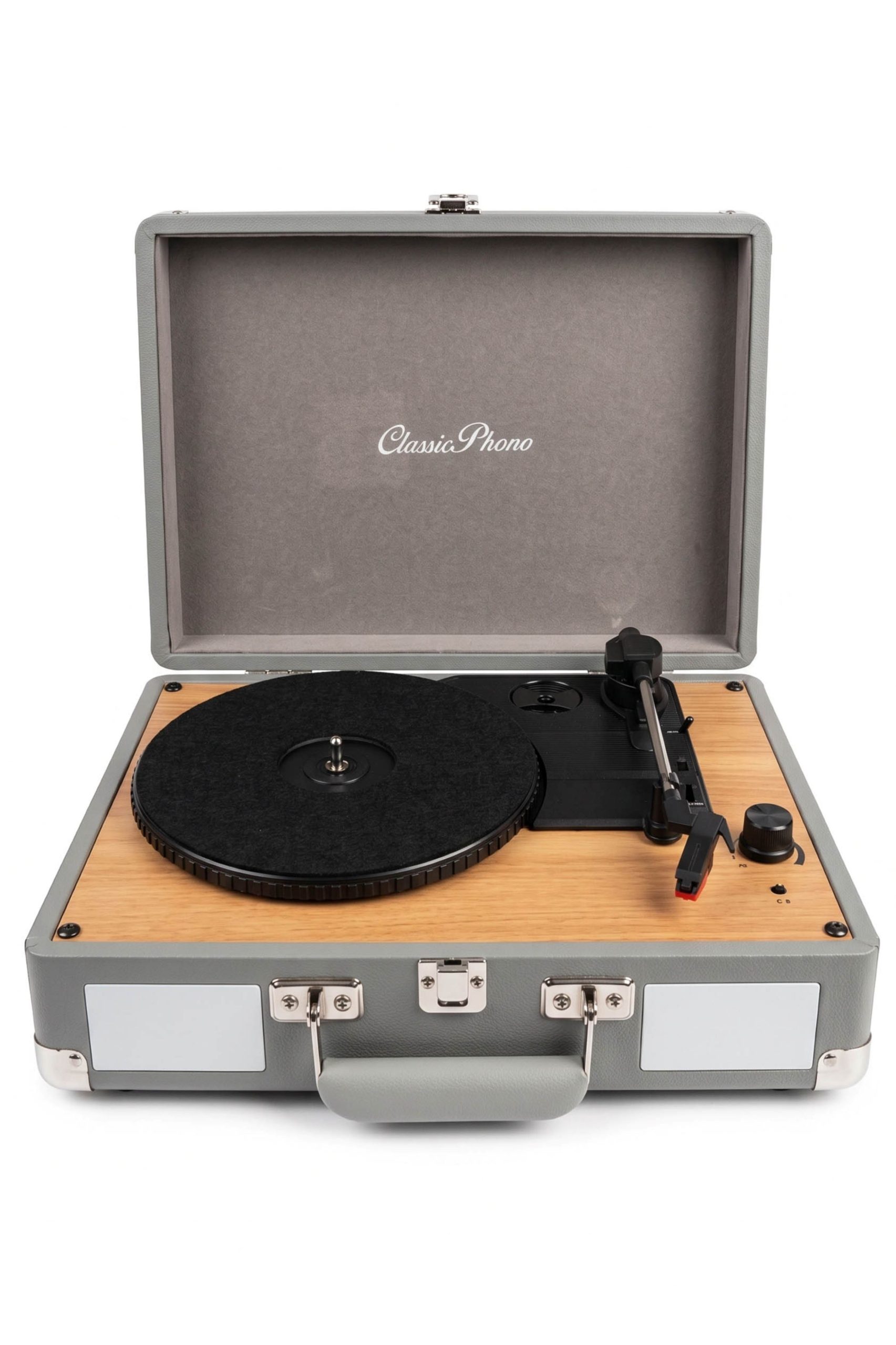 CLASSIC PHONO TT-20 -GY Hoparlörlü Bavul Tipi Pikap – GRI - Görsel 6
