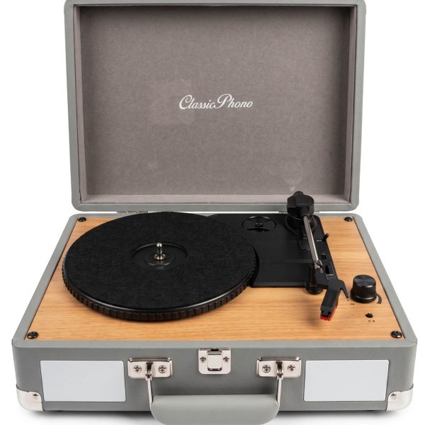 CLASSIC PHONO TT-20 -GY Hoparlörlü Bavul Tipi Pikap – GRI